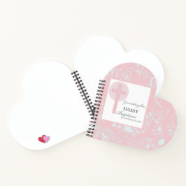 バプテスマ孫娘ピンクレパーソナライズされたース ノートブック