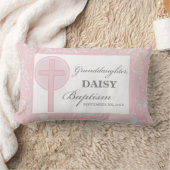 バプテスマ孫娘ピンクレパーソナライズされたース ランバークッション (ブランケット)