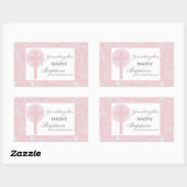 バプテスマ孫娘ピンクレパーソナライズされたース 長方形シール (シート)