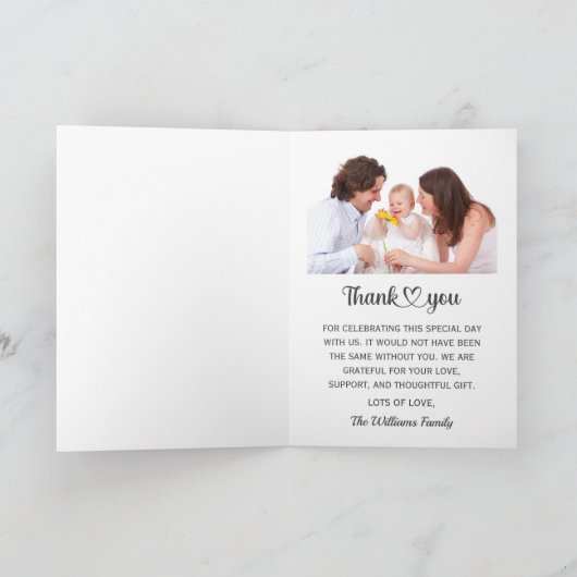 バプテスマ宗教《キリスト教》洗礼式や命名式共産主義 サンキューカード (内部)