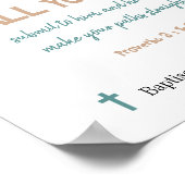 バプテスマ少年かわいいミュージカル動物と聖句 ポスター (角)