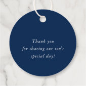 バプテスマ感謝あなたモダン金ゴールドクロス海軍ホワイト フェイバータグ (裏面)