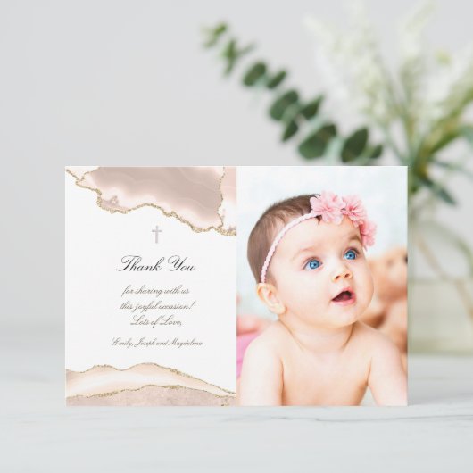 バプテスマ感謝していイアイボリー赤面アガテ 招待状 (スタンド正面)