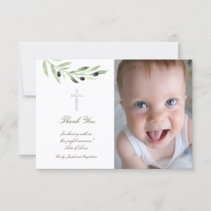 バプテスマ感謝していオリーブの枝 招待状