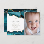 バプテスマ感謝していスはターコイズの招待 招待状 (正面/裏面)