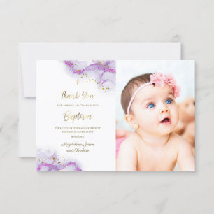 バプテスマ感謝していスキミ紫のインク 招待状