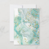 バプテスマ感謝していティール(緑がかった色)インク大理石の招待 招待状 (裏面)