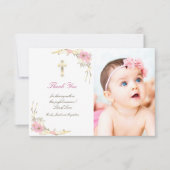 バプテスマ感謝していユーさくらんぼの花 招待状 (正面)