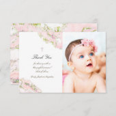 バプテスマ感謝していーキピンクインク大理石の招待 招待状 (正面/裏面)
