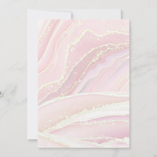 バプテスマ感謝していーキピンクインク大理石の招待 招待状 (裏面)