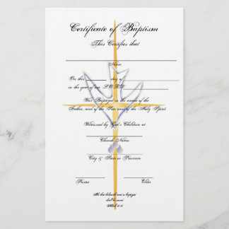 バプテスマ成人証明書