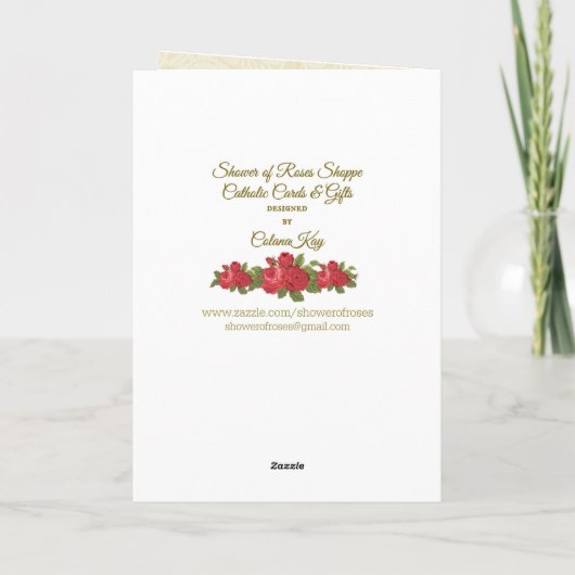 バプテスマ成体子羊とイエスの聖なるハート カード (裏面)