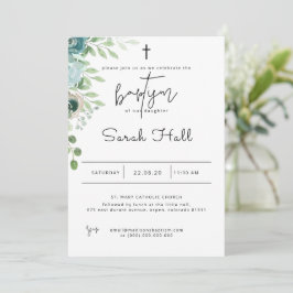 バプテスマ招待状ダスティブルー 招待状