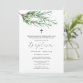 バプテスマ招待状パインボーズボタニカル 招待状 (スタンド正面)