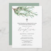 バプテスマ招待状パインボーズボタニカル 招待状 (正面/裏面)
