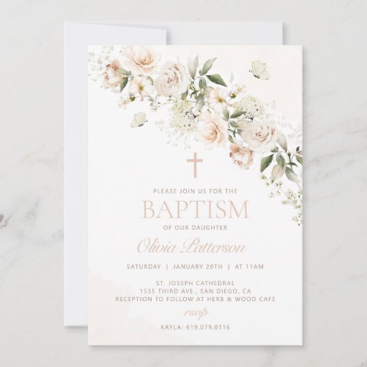 バプテスマ招待状ファースト・コミュニオン招待状 招待状 (正面)