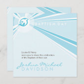 バプテスマ招待状モダン:: dove 9SQ 招待状 (正面/裏面)