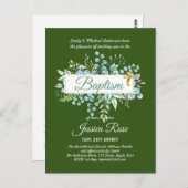 バプテスマ招待状ユーカリプスグリーンリー予算 ポストカード (正面/裏面)
