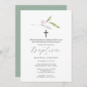 バプテスマ招待状宗教植物学 招待状 (正面/裏面)