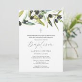 バプテスマ招待状宗教的オリーブブランチ 招待状 (スタンド正面)