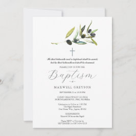 バプテスマ招待状宗教的オリーブブランチ 招待状