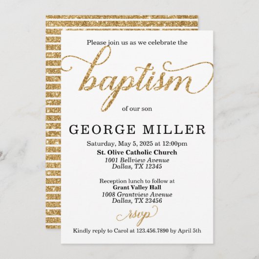 バプテスマ招待状招待状 招待状 (正面/裏面)