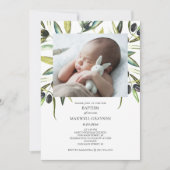 バプテスマ招待状水の色男女兼用写真 招待状 (正面)