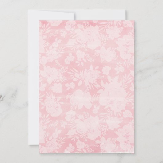 バプテスマ招待状 | ピンクの牡丹 招待状 (裏面)
