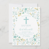 バプテスマ招待状(十字架付き男女) 招待状 (正面)