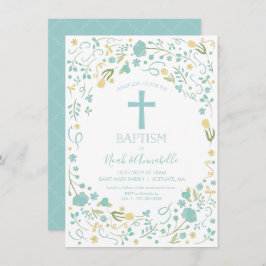 バプテスマ招待状（十字架付き男女） 招待状