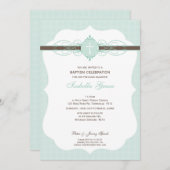 バプテスマ招待状:：無垢な3P 招待状 (正面/裏面)