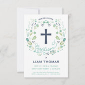 バプテスマ招待状-男の子- 十字付き 招待状 (正面)