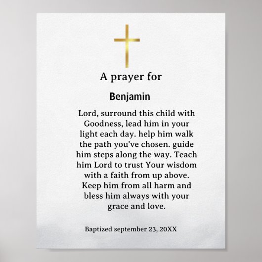 バプテスマ教信者のための祈りの言葉 ポスター (正面)