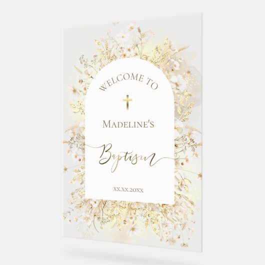 バプテスマ歓迎 アクリルサイン (傾斜)