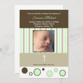 バプテスマ献身ボーイタンブラウンバブル 招待状 (正面/裏面)