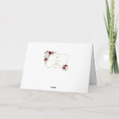 バプテスマ王室のスのフローラ金ゴールドフレームクロスバーガンディ サンキューカード (裏面)