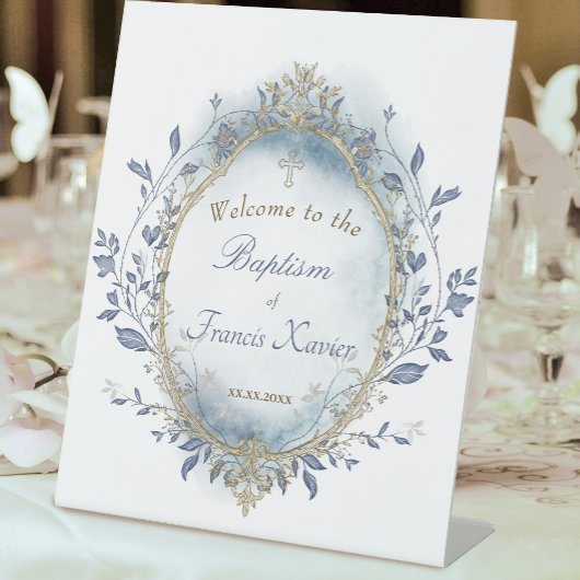 バプテスマ男の赤ちゃんウェルカムサイン 台座サイン
