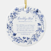 バプテスマ祈りの言葉フローラ形容 セラミックオーナメント (正面)