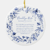 バプテスマ祈りの言葉フローラ形容 セラミックオーナメント (裏面)