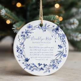 バプテスマ祈りの言葉フローラ形容 セラミックオーナメント