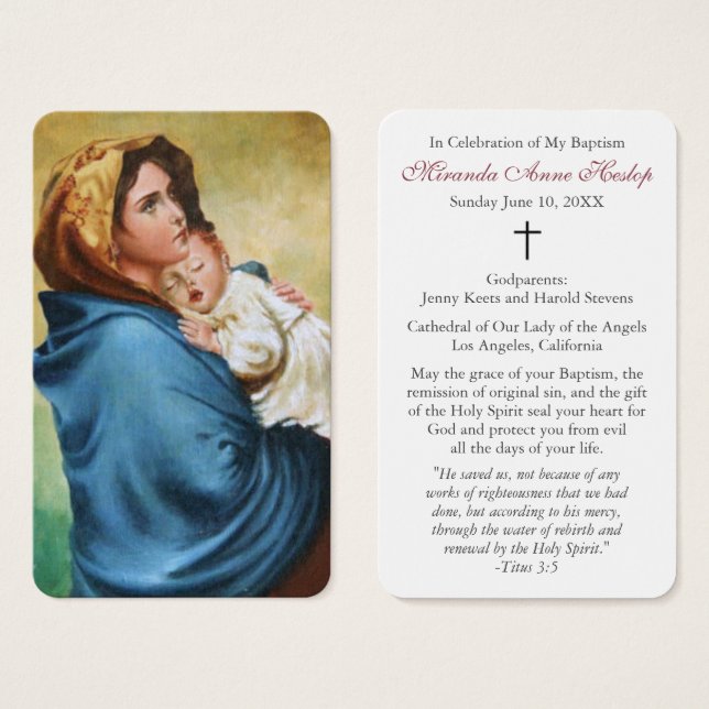 バプテスマ祈りの言葉 |マドンニーナ (正面&裏面)