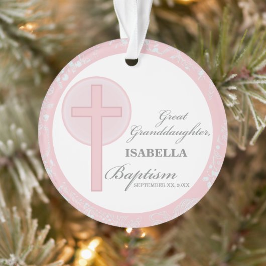 バプテスマ素晴らしースピックスレースパーソナライズされた オーナメント (ツリー)