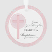 バプテスマ素晴らしースピックスレースパーソナライズされた オーナメント (裏面)