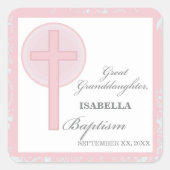 バプテスマ素晴らしースピックスレースパーソナライズされた スクエアシール (正面)