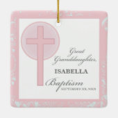 バプテスマ素晴らしースピックスレースパーソナライズされた セラミックオーナメント (裏面)