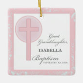 バプテスマ素晴らしースピックスレースパーソナライズされた セラミックオーナメント (正面)