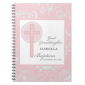 バプテスマ素晴らしースピックスレースパーソナライズされた ノートブック (正面)