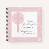 バプテスマ素晴らしースピックスレースパーソナライズされた ノートブック (正面)