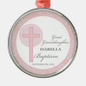 バプテスマ素晴らしースピックスレースパーソナライズされた メタルオーナメント (正面)