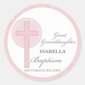 バプテスマ素晴らしースピックスレースパーソナライズされた ラウンドシール (正面)